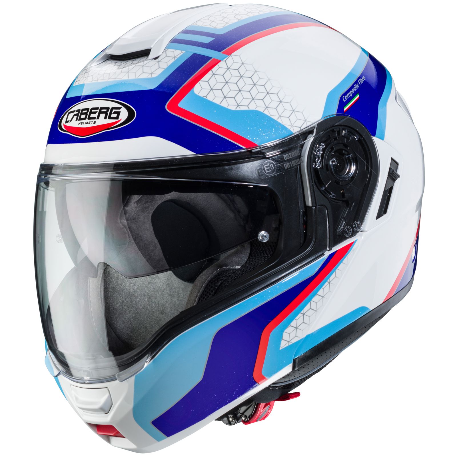 Caberg Helm Levo Sonar, wit/blauw-rood