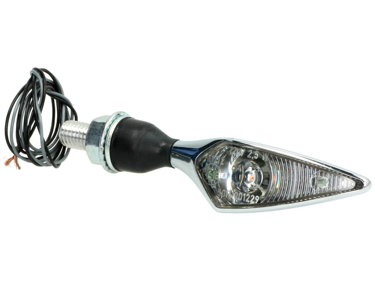 Kellermann indicator, ruit, staal, LED, VL/HR, 12 V, glanzend chroom, M8x20, E-goedgekeurd