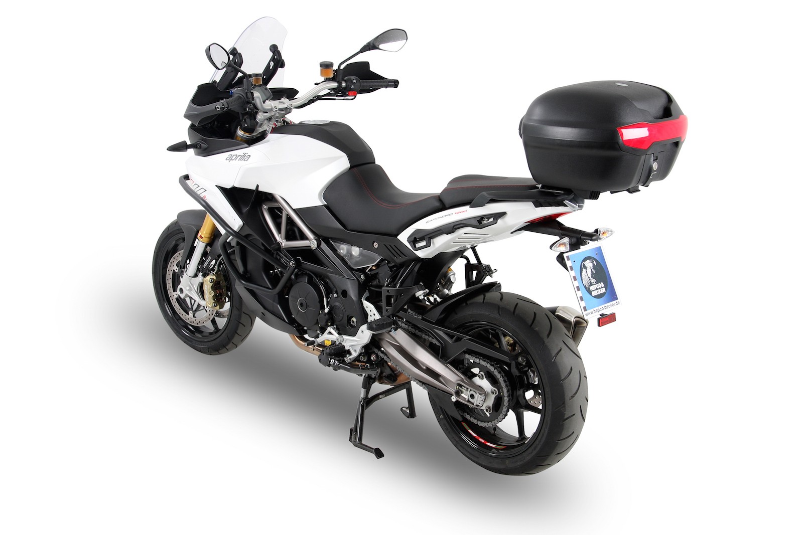 Alurack topkofferdrager zwart voor Aprilia Caponord 1200 (My.13-16) Hepco & Becker