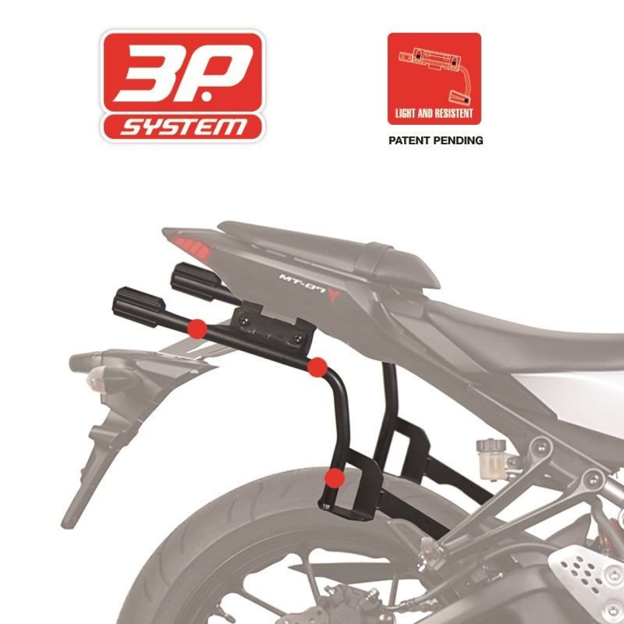 Shad zijkofferhouders 3P-systeem, zwart gelakt, voor de Kawasaki Ninja 650 / Z 650 (17-)