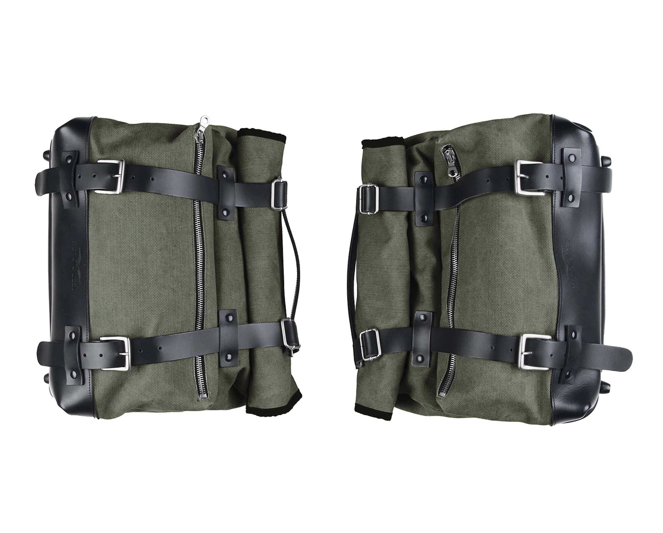 Set zijtassen, groen, canvas voor Moto Guzzi V9 Roamber / Bobber / V7 850 2021-