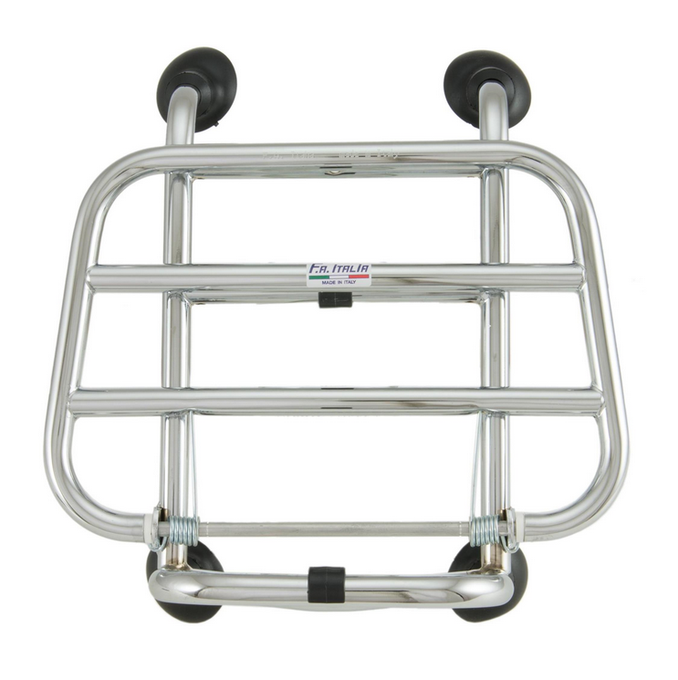 Bagagerek vooraan voor Vespa Primavera /Sprint /Elettrica 50-150ccm, opvouwbaar, chroom