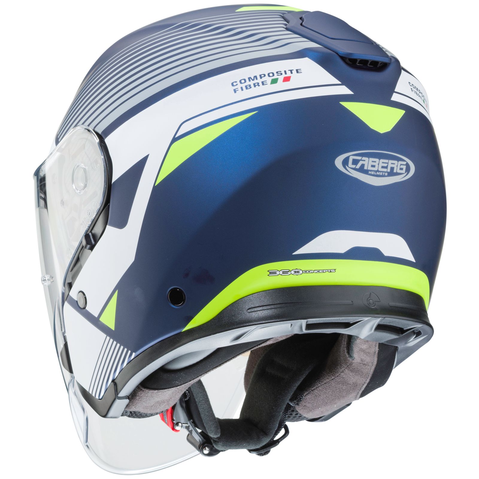 Caberg Helm Flyon Rio, mat-blauw/wit-fluo-geel