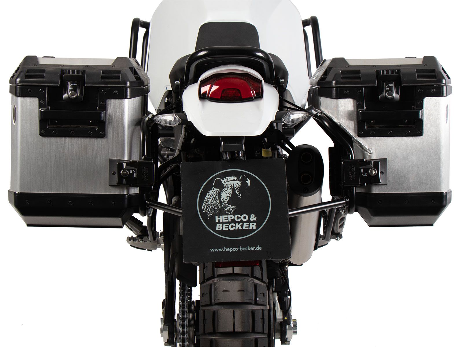 Kofferdrager set Cutout drager incl. kofferset Xplorer Cutout zilver voor Ducati Desert X (22-)