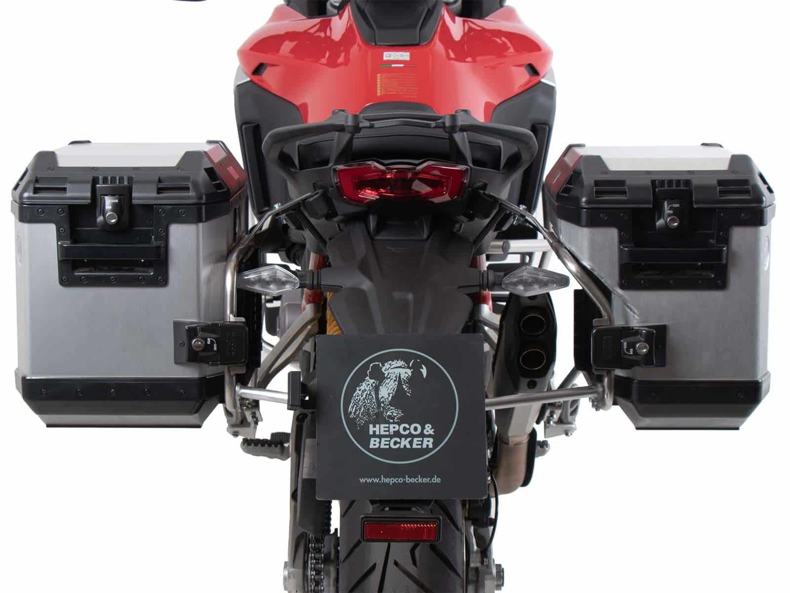 Kofferdragerset Cutout zilver voor Ducati Multistrada V4/S/S Sport/Pikes Peak (21-24) /Rally (23-24)