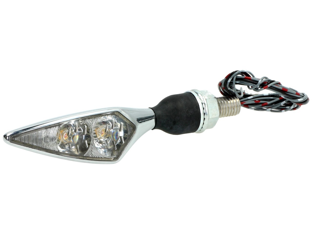Kellermann knipperlicht, achter- en remlicht, Rhombus DF, staal, LED, HL, 12 V, glanzend chroom, M8x20