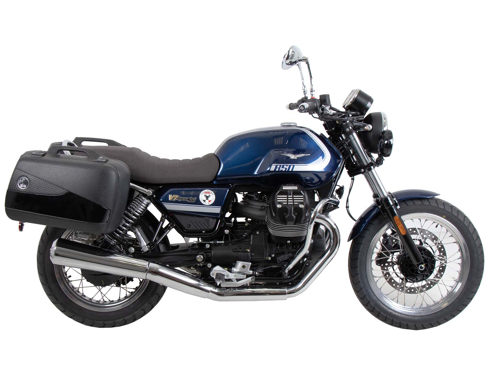 Zwarte bagagedrager voor Moto Guzzi V7 Special/Stone/Centenario (21-24) Hepco & Becker