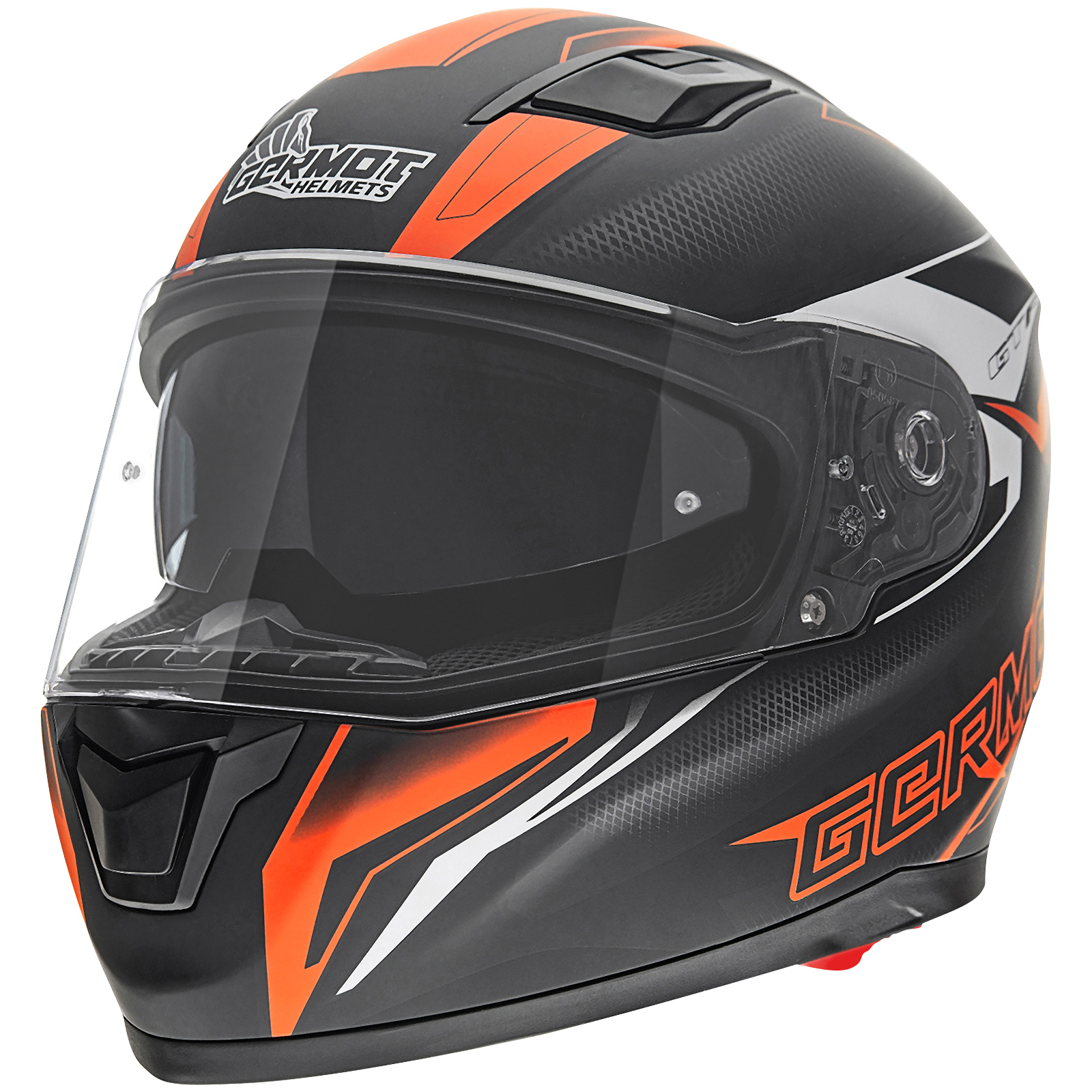 Germot GM 330 integraalhelm, mat zwart/oranje
