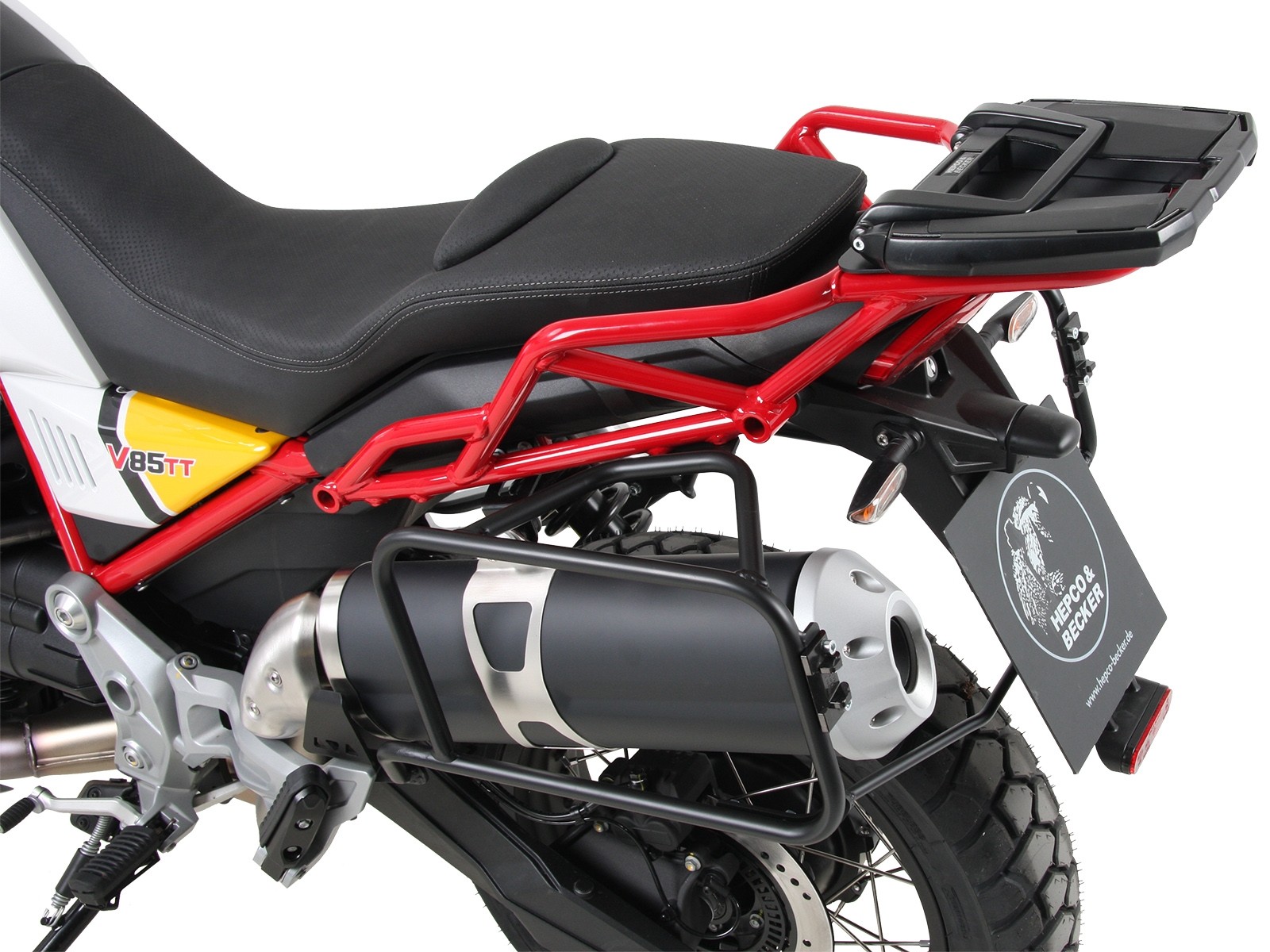 Kofferdrager vast zwart voor V85 TT (Bj.19-) Hepco & Becker