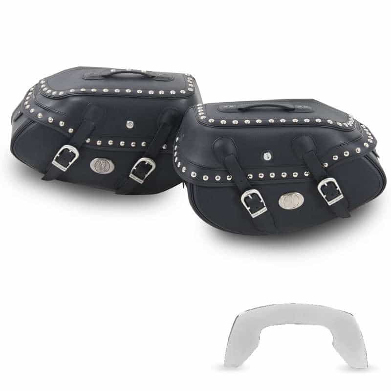 Zadeltassenset Buffalo Custom zwart voor C-Bow drager Hepco & Becker