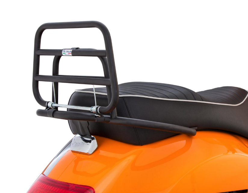 Bagagerek achteraan voor Vespa GTS /GTS Super /GTV /GT 60, 125-300ccm, opvouwbaar, matzwart