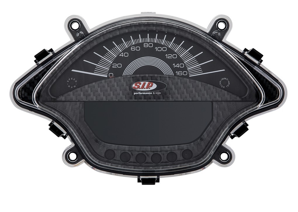 Toerenteller/snelheidsmeter voor Vespa GTS/GTS Super 300cc FL ('14-), carbon-look