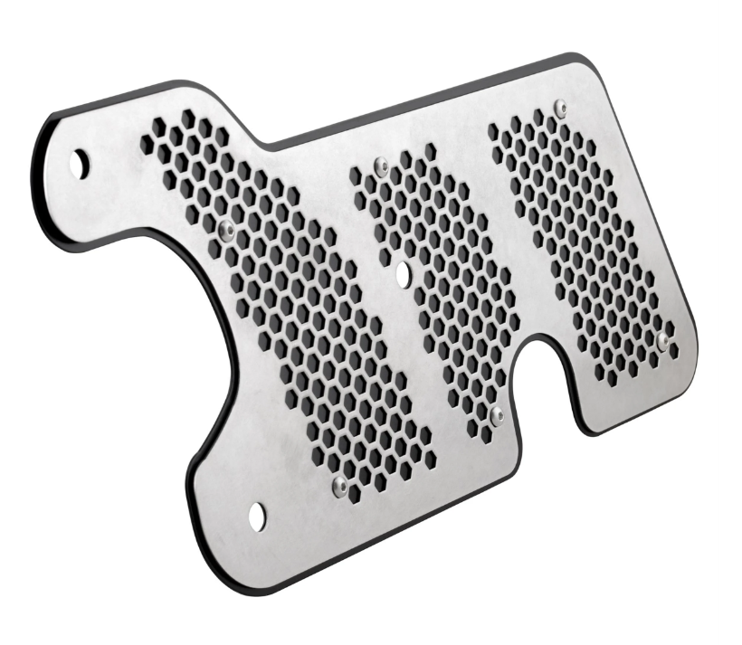 Uitlaatsierstuk schommelarm voor Vespa GTS/GTS Super 125/150cc 4T LC iGet (Euro4), zwart/zilver