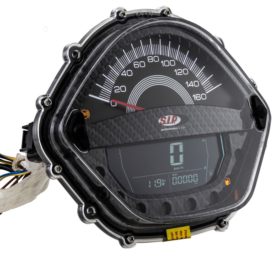 Toerenteller/snelheidsmeter voor Vespa GTS/GTS Super/GTS SuperSport, d.w.z., 125-300cc (-'14), carbon-look