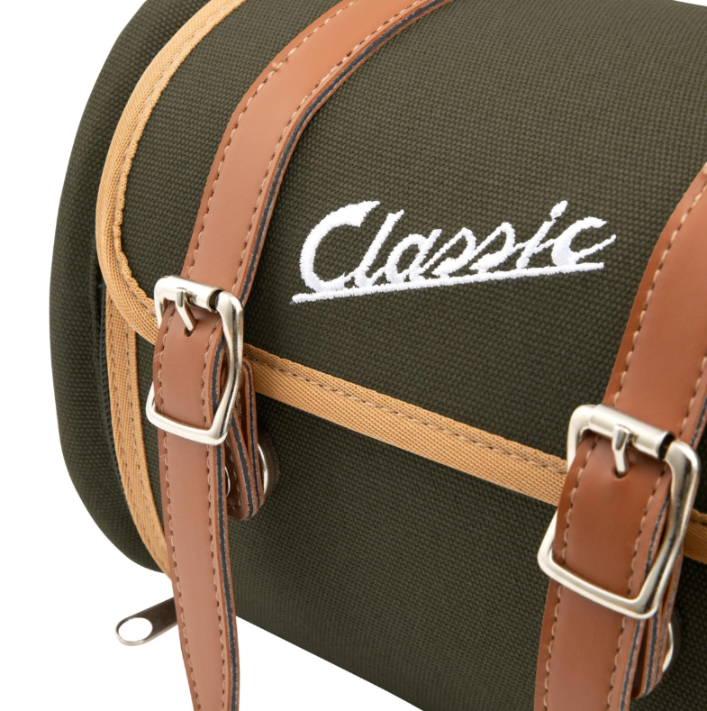 Tas "Classic" bagagedrager/sozihouder achter voor Vespa, canvas, olijfkleurig