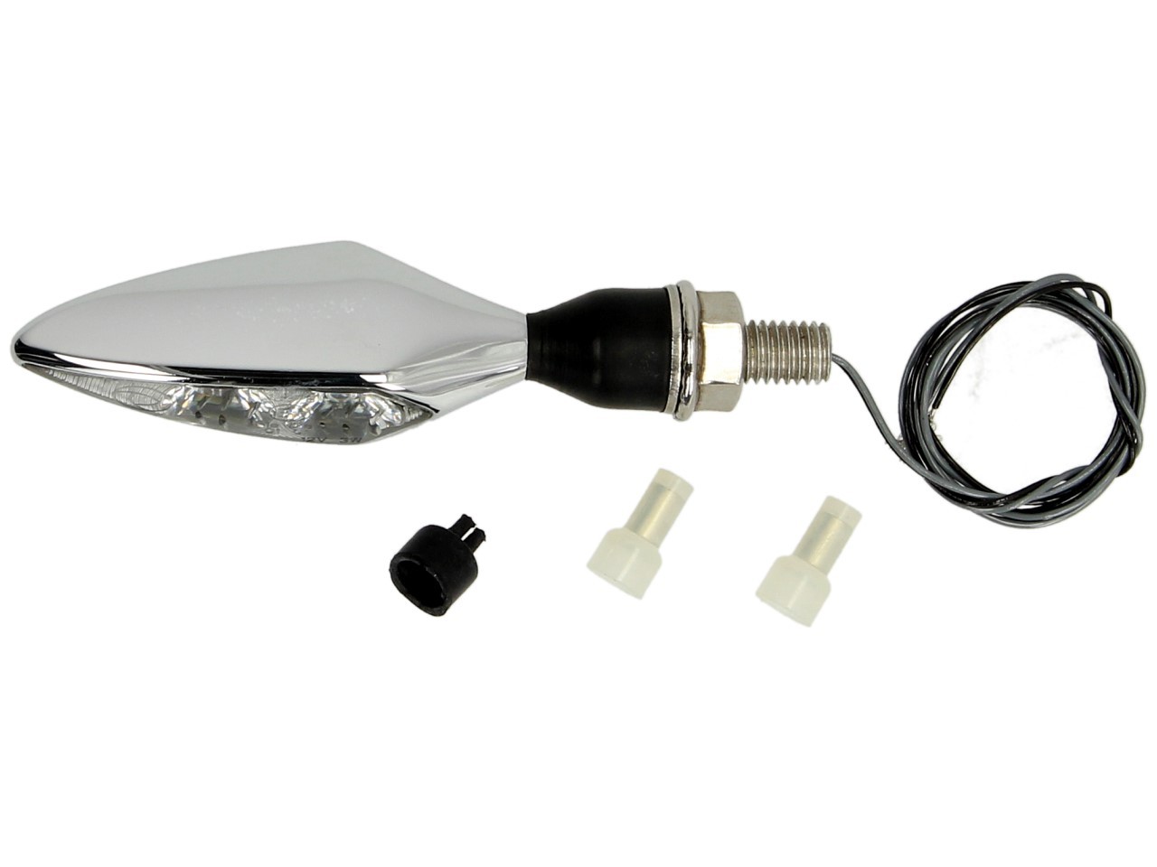 Kellermann indicator, Rhombus Extreme, staal, LED, VR/HL, 12 V, glanzend chroom, M8x20, E-goedgekeurd