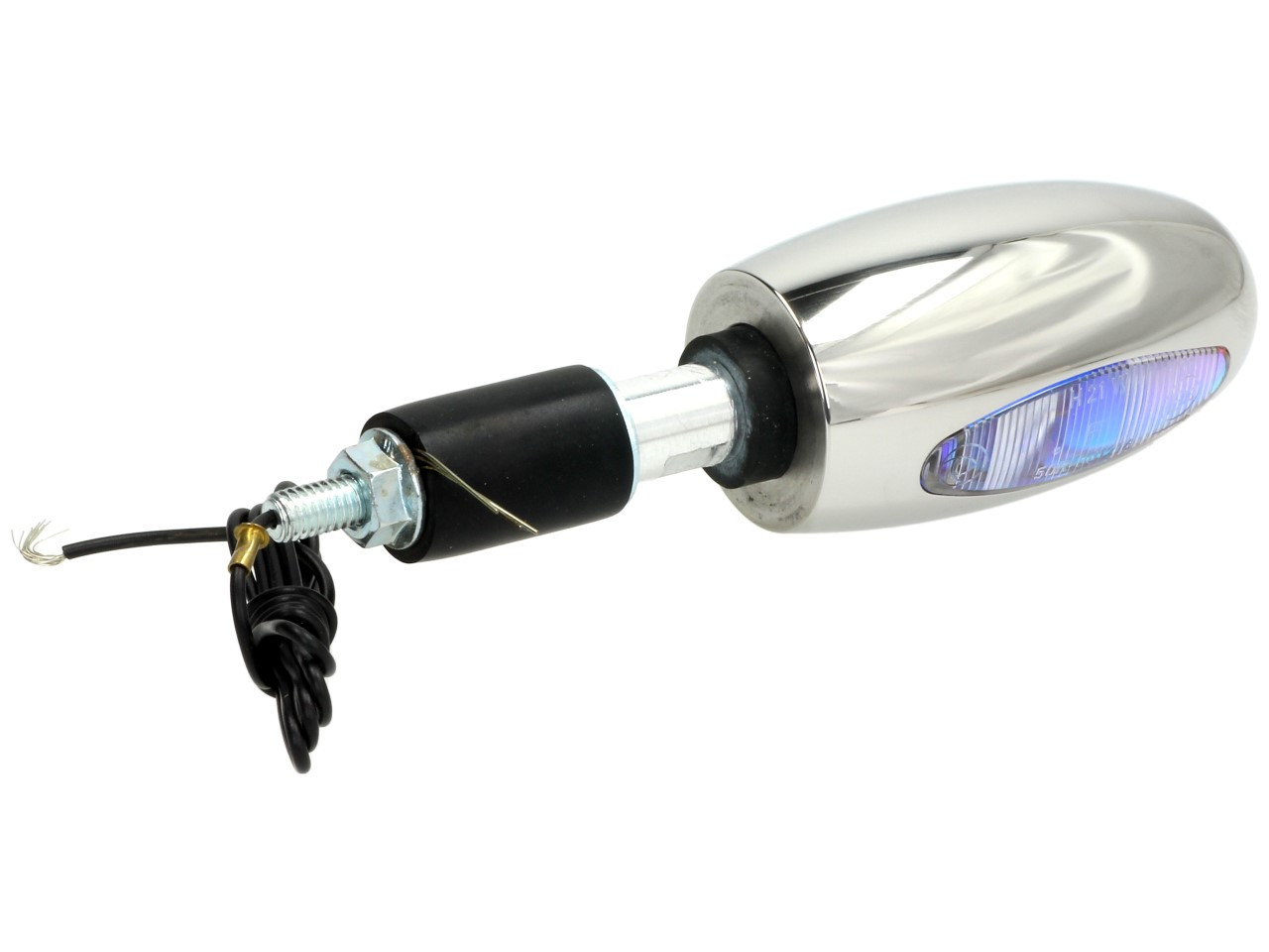 Kellermann aanwijzer, BL 1000 wit, roestvrij staal, halogeen, VR/VL, 12 V, 21 W, gepolijst zilver, glanzend