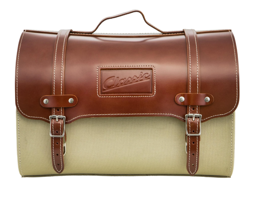 Leren etui "Classic" voor Vespa, leer/canvas