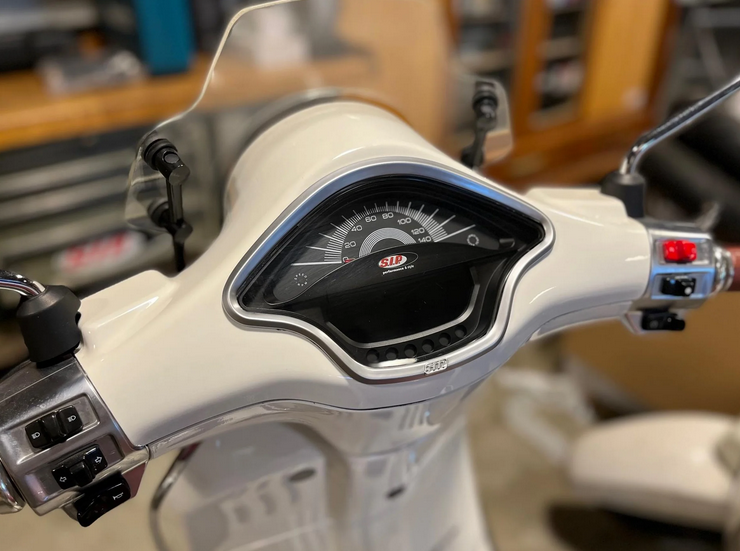 Decoratieve ring snelheidsmeter voor Vespa Primavera/Sprint/Elettrica 50-150ccm 2T/4T AC, chroom