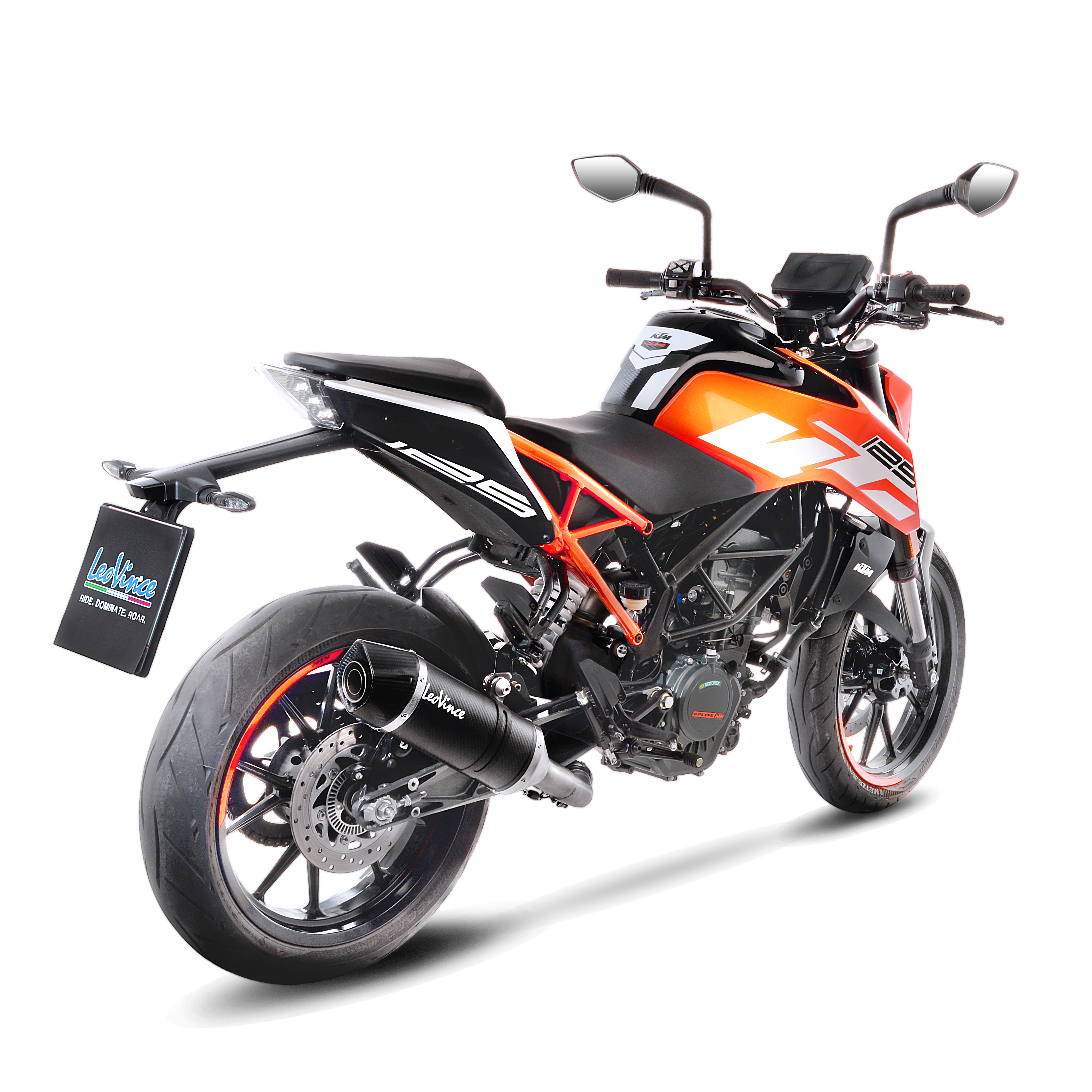 LeoVince uitlaatsysteem SBK LV One Evo 2, carbon, slip on voor KTM Duke / RC (Bj.17-19)