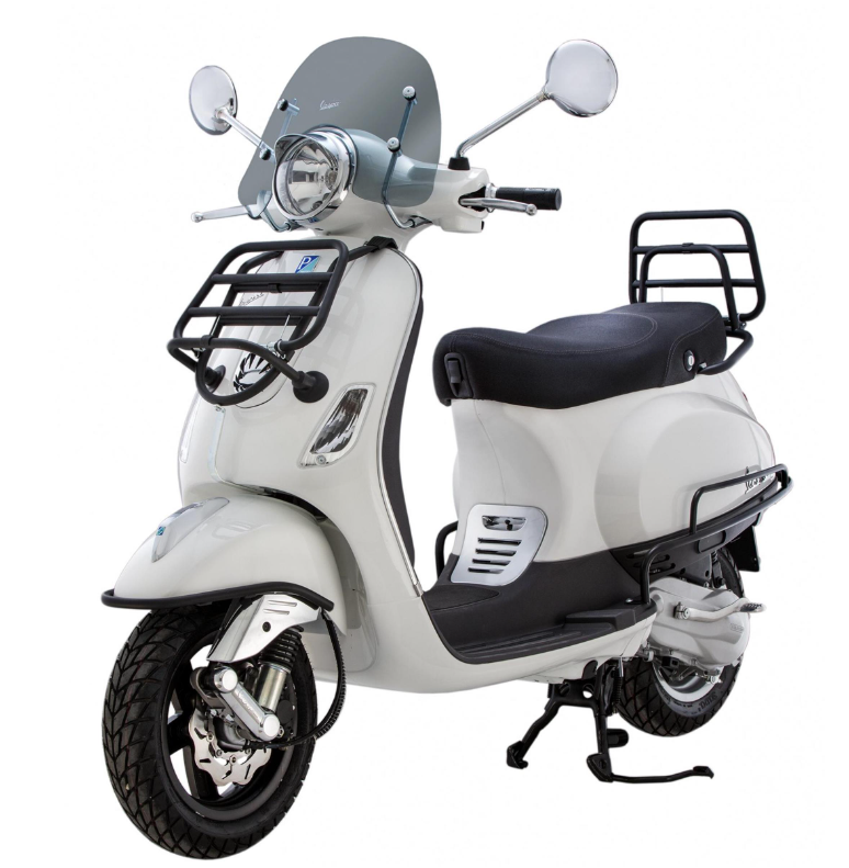 Voordrager voor Vespa LX /LXV /S 50-150cc, opvouwbaar, zwart