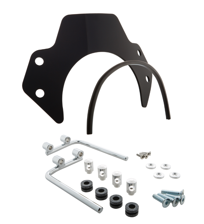 Flyscreen voor Vespa PX 80-200ccm, zilveren houder, zwart getint