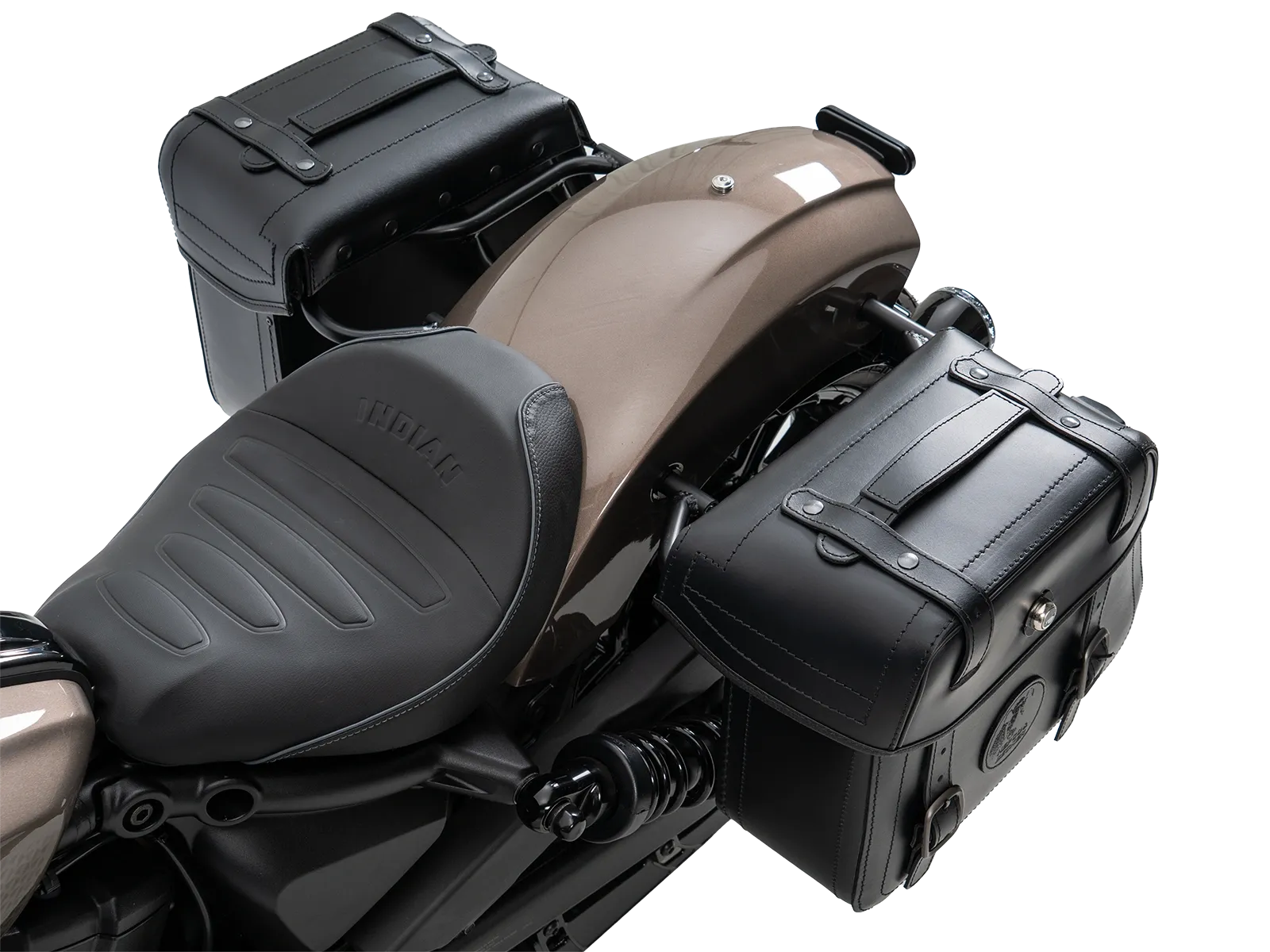 Kniptassenset zwart incl. houder voor Indian Scout Bobber 1250 (25-) Hepco & Becker