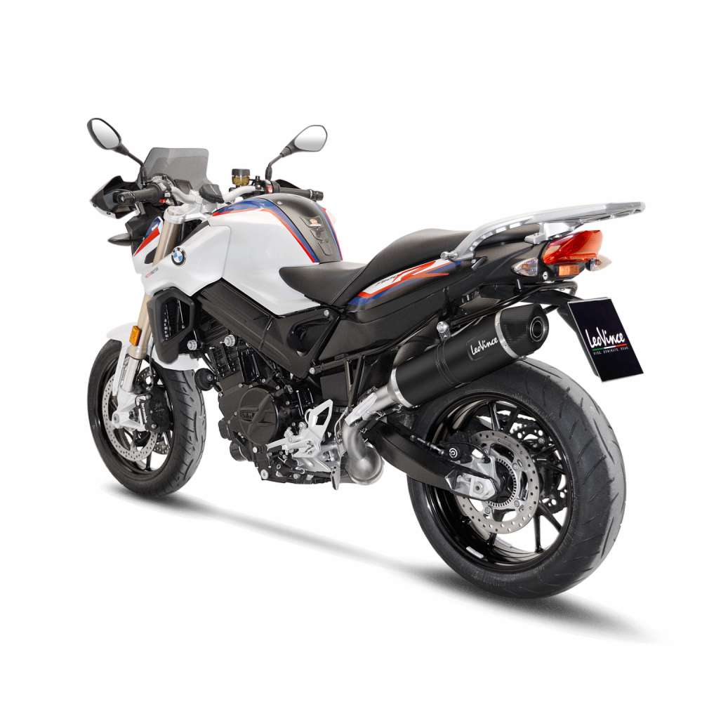 LeoVince uitlaatsysteem LV One Evo voor BMW F 800 GT /R, roestvrij staal zwart, slip on, Euro4, ABE