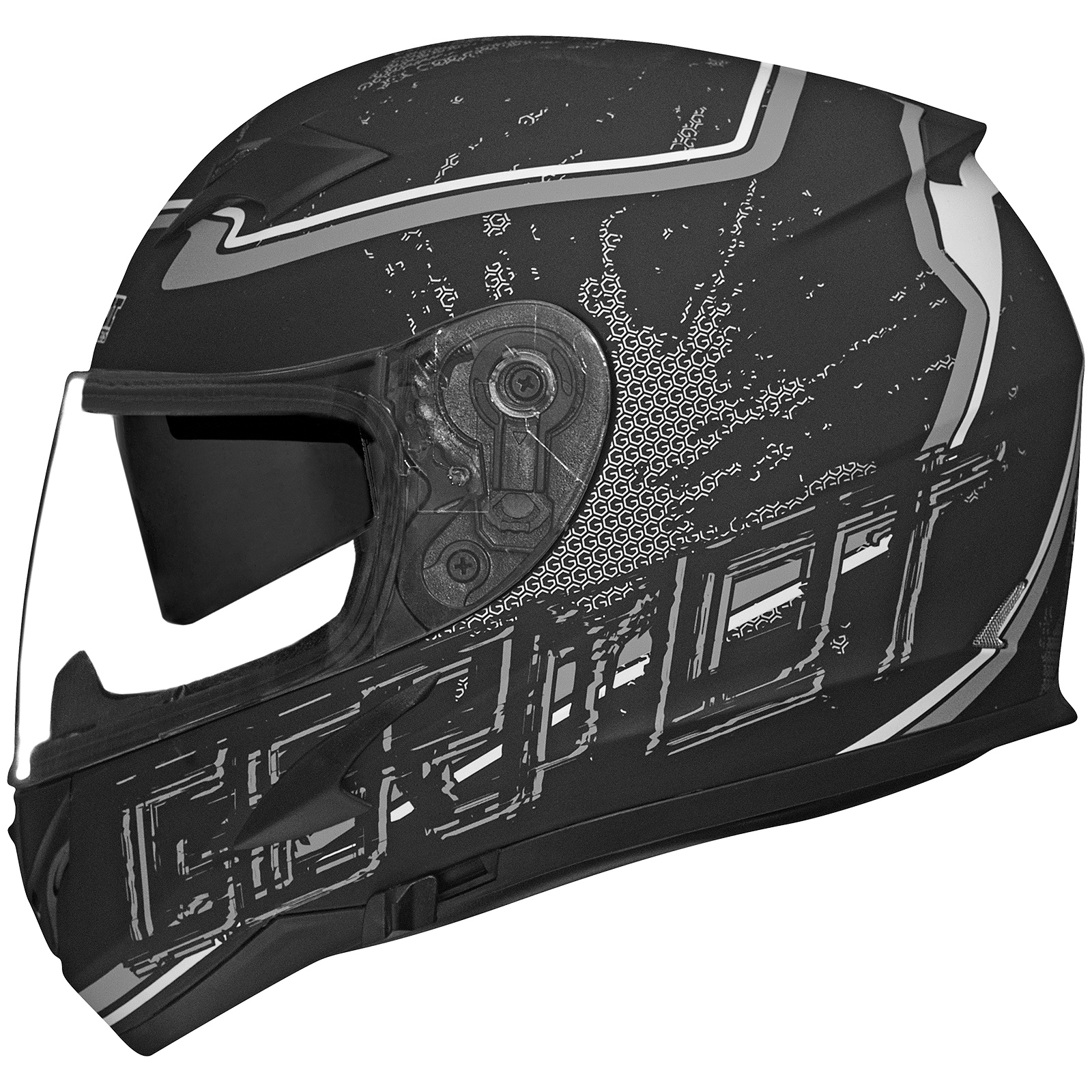 Germot GM 306 integraalhelm, mat zwart/grijs