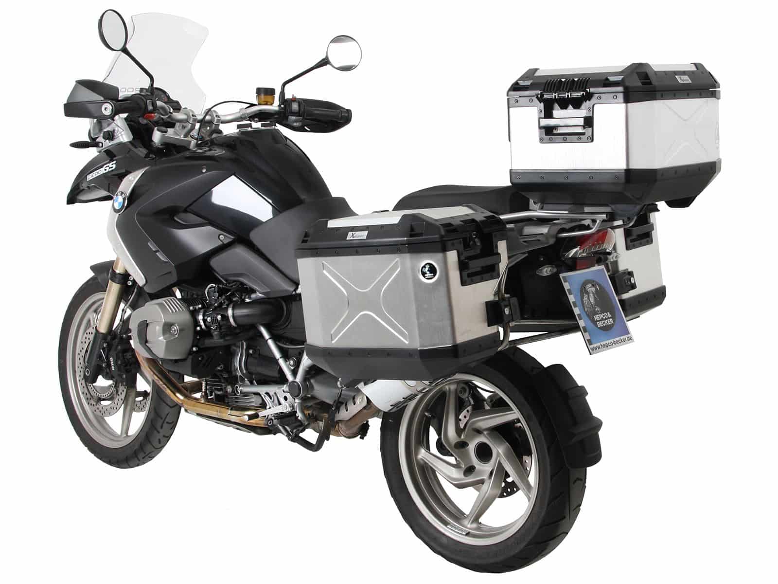 Kofferdrager set Cutout drager incl. kofferset Xplorer Cutout zilver voor BMW R 1200 GS /Adventure (-13)