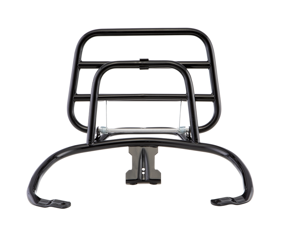 Bagagerek achteraan voor Vespa Primavera /Sprint 50-150cc, opvouwbaar, glanzend zwart