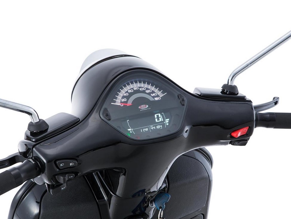 Toerenteller/snelheidsmeter voor Vespa GTS/GTS Super 125-300cc ('14-'16), zwart