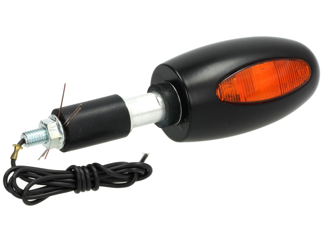 Kellermann aanwijzer, BL 1000 geel, messing, halogeen, VR/VL, 12 V, 21 W, zwart satijnglanzend