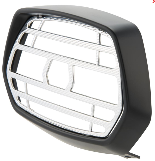 Lamprooster zwart mat voor Vespa Sprint 50-150ccm 2T/4T, rooster - chroom