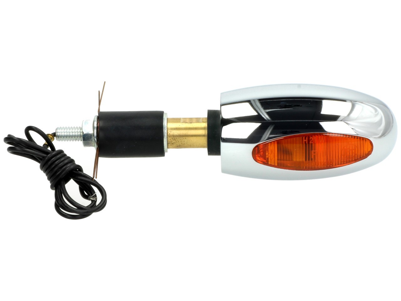 Kellermann aanwijzer, BL 1000 geel, messing, halogeen, VR/VL, 12 V, 21 W, glanzend chroom