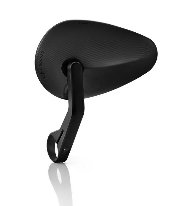 Stuurspiegel RIZOMA "Reverse Radial" links of rechts voor Vespa, zwart geanodiseerd