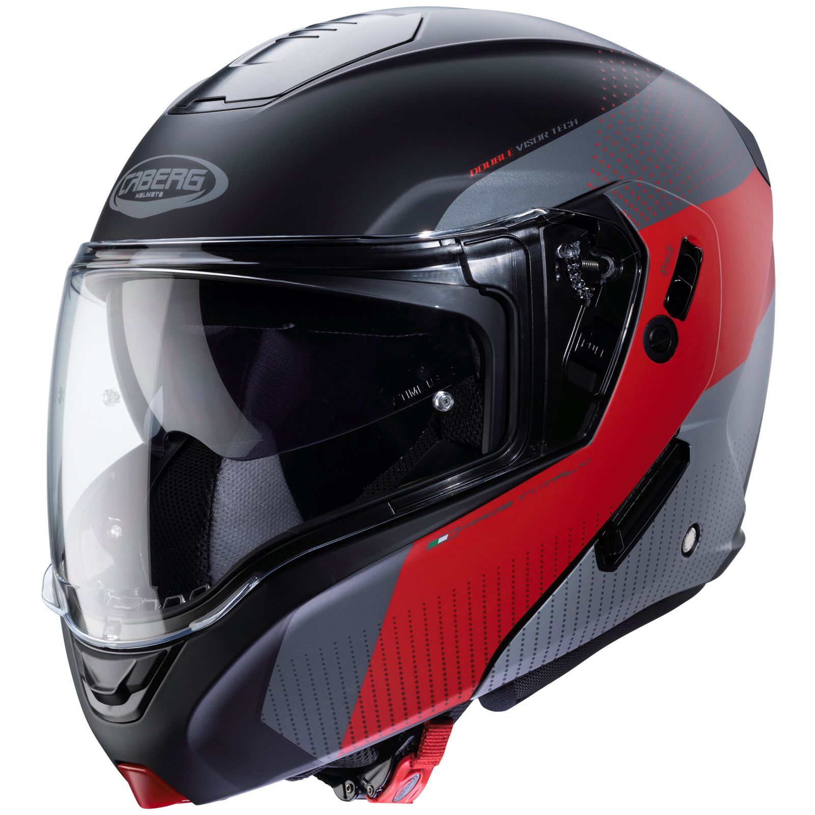 Caberg Horus Scout helm, mat zwart/fluorood-grijs