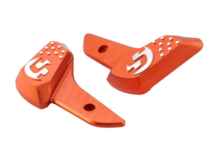 Voetsteunen rechts en links voor Vespa Primavera /Sprint 50-150ccm 2T/4T AC, mat oranje