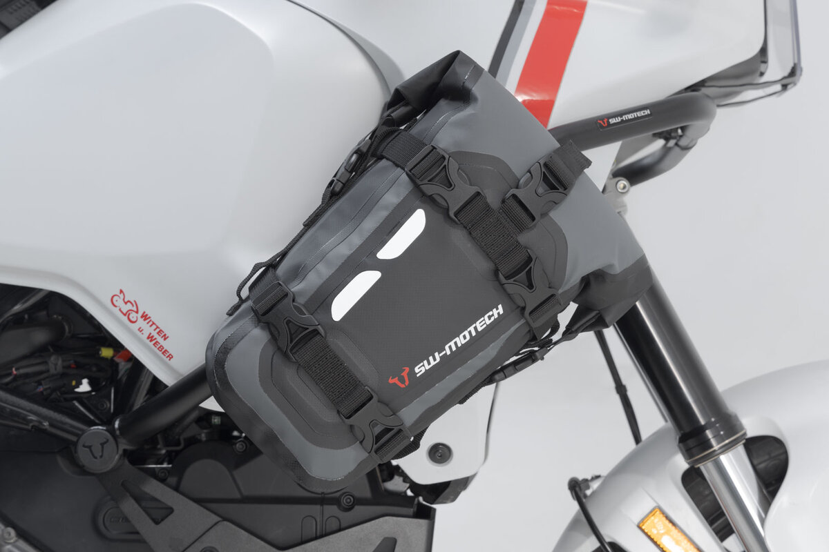 Drybag 80 achtertas voor Aprilia ETV 1200 Caponord, zwart/grijs - SW Motech