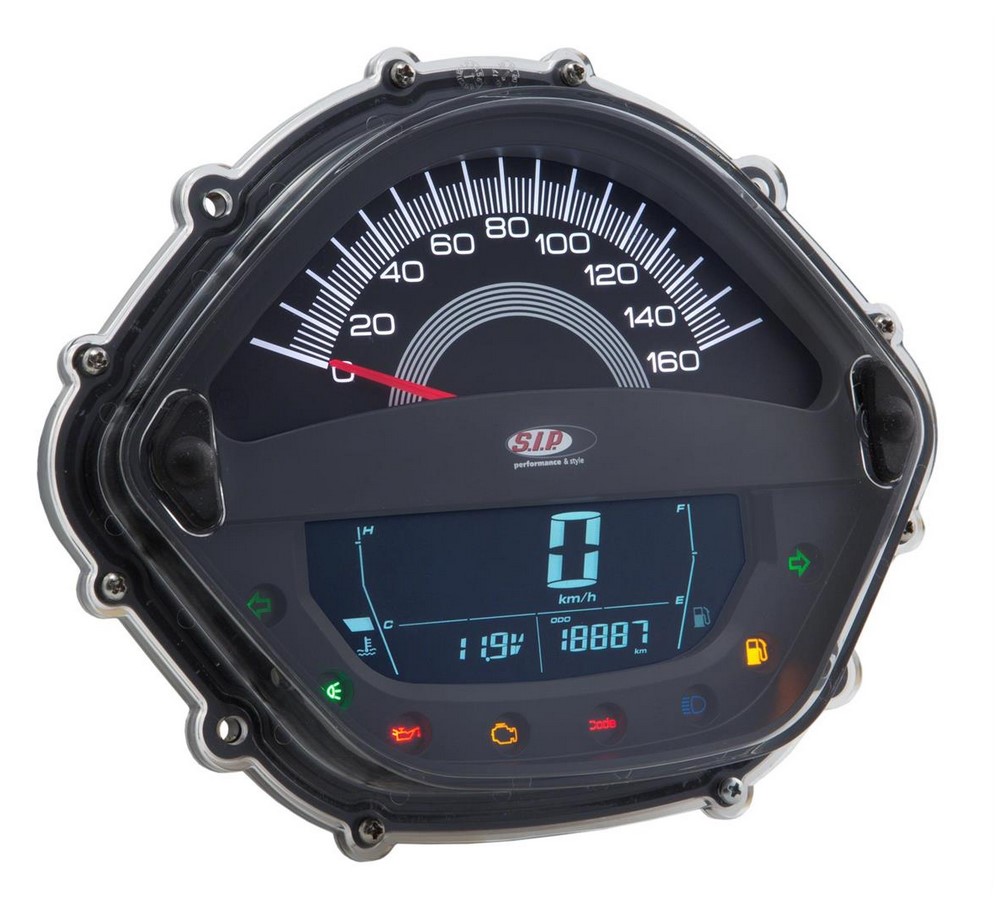 Toerenteller/snelheidsmeter voor Vespa GT/GT L 125/200cc/ GTS 125cc, zwart