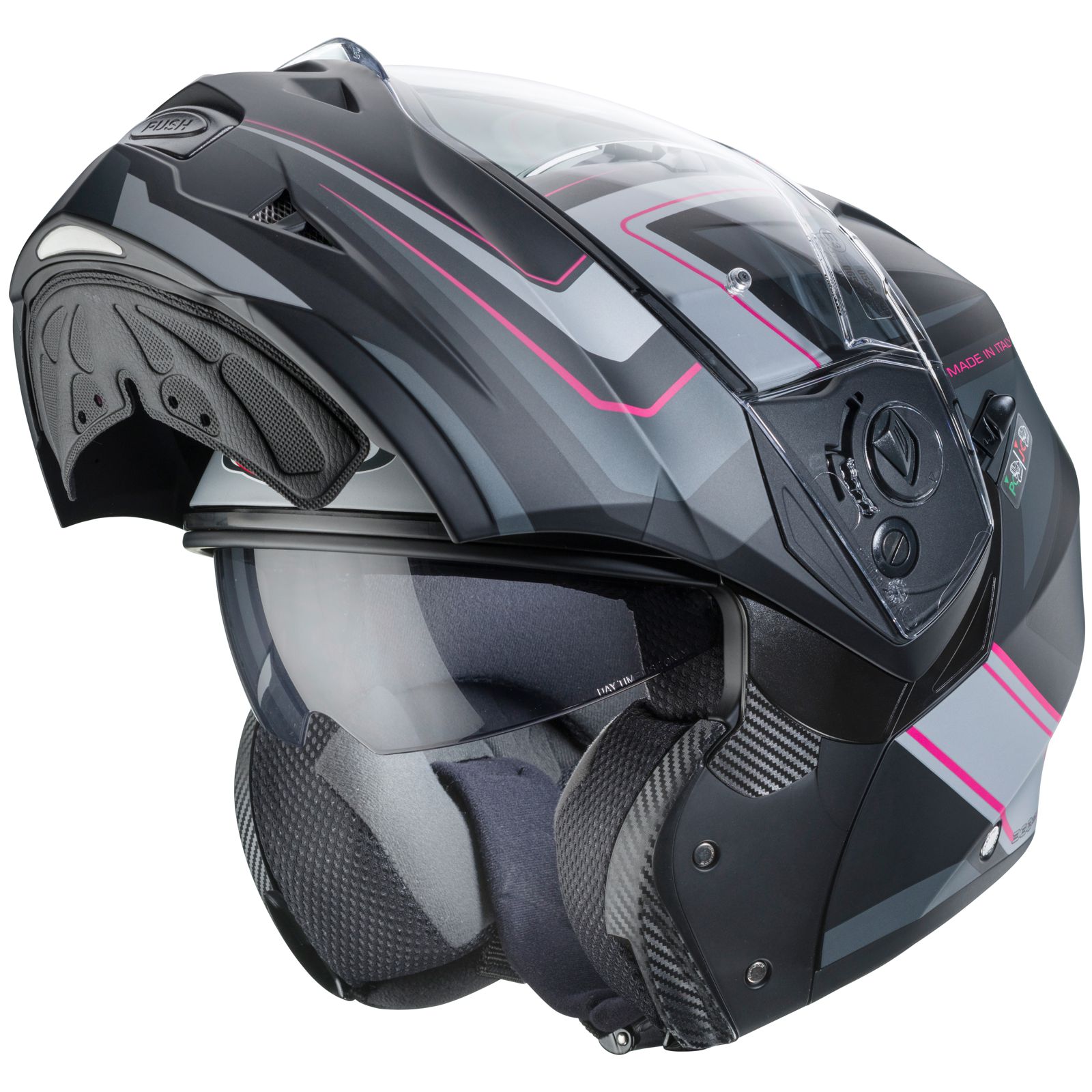 Caberg Duke II Tour helm, mat zwart/antraciet fuchsia