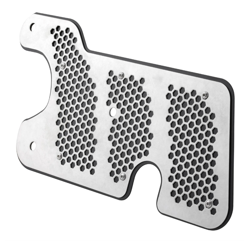 Uitlaatsierstuk schommelarm voor Vespa GTS/GTS Super 125/150cc 4T LC iGet (Euro4), zwart/zilver