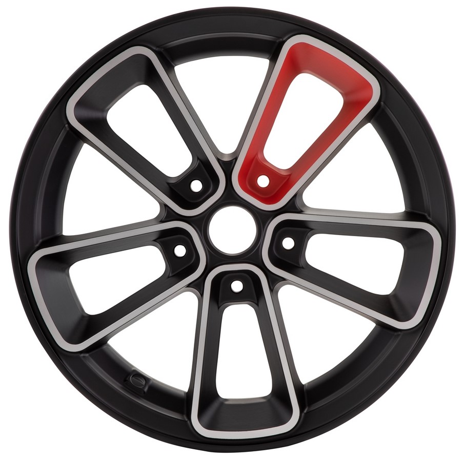 Velg voor/achter 12" voor Vespa GTS/GTS Super/GTV/GT 60/GT/GT L 125-300ccm, zwart mat/rood