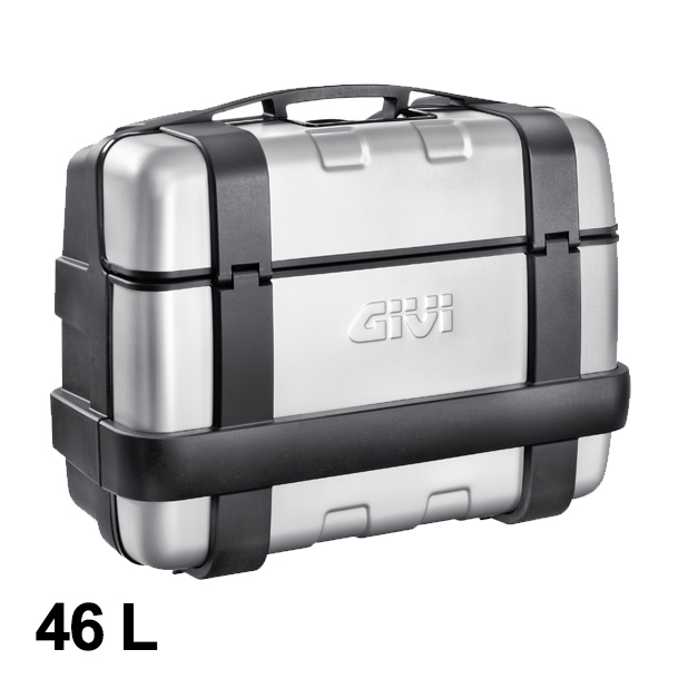 Trekker 46 liter MONOKEY koffer met aluminium deksel zilverkleurig Givi