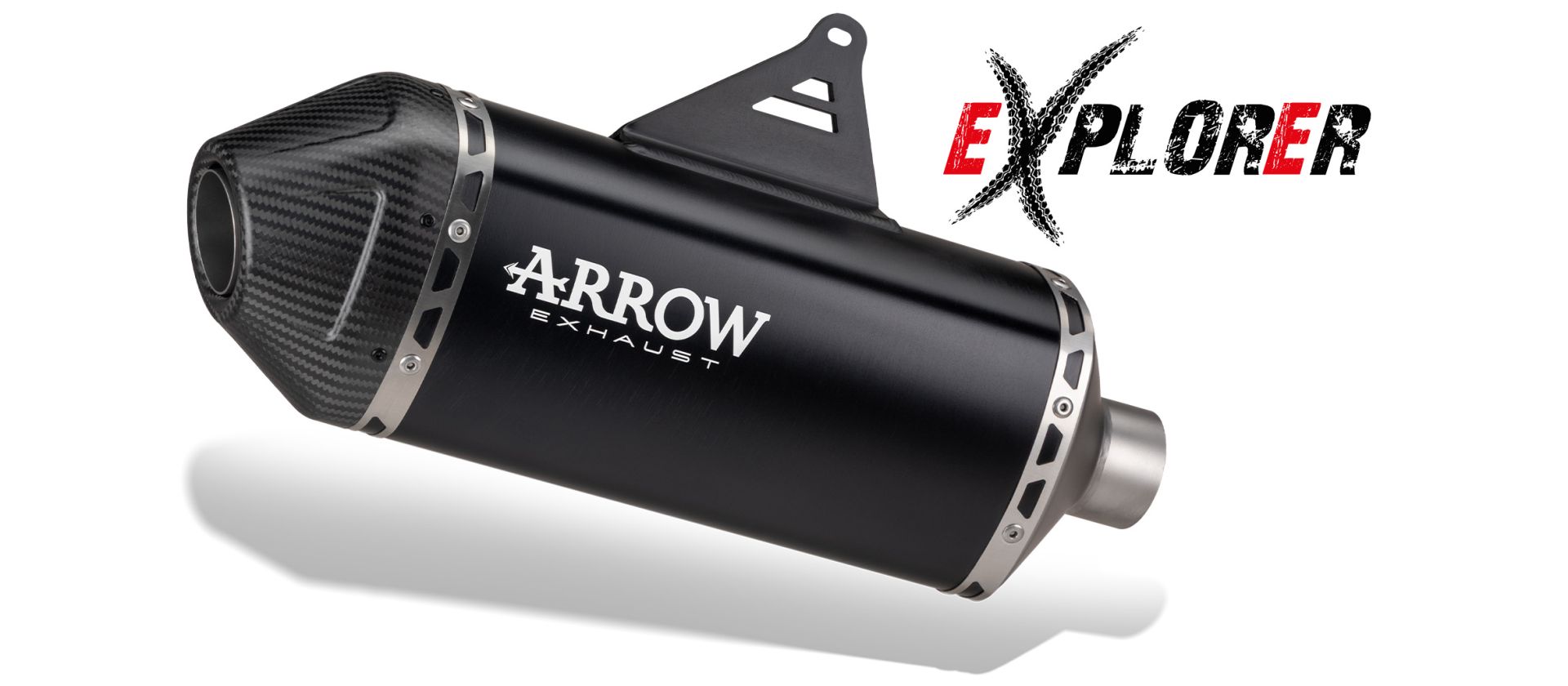 ARROW-uitlaat EXPLORER, aluminium zwart met carbon-eindkap voor BMW R12 G/S (25-)