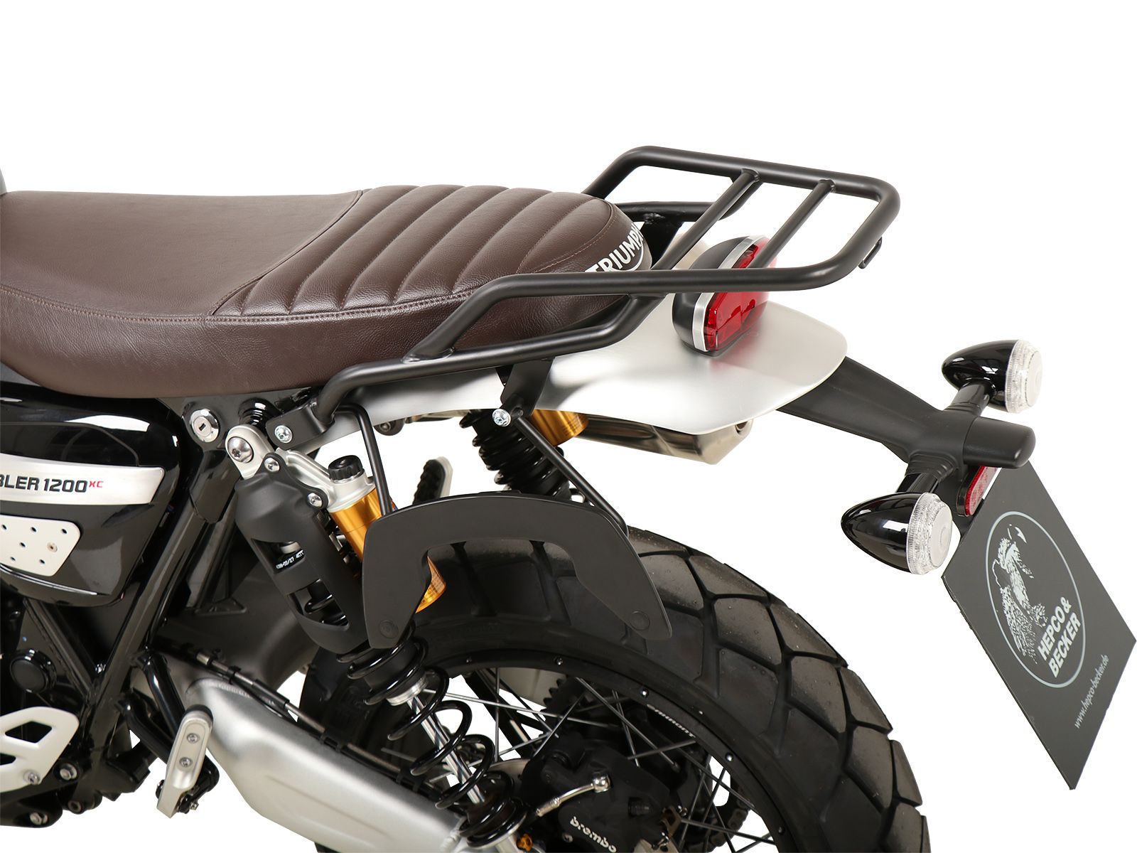 Buisvormig bagagerek zwart voor Triumph Scrambler 1200 XE (24- ) Hepco & Becker