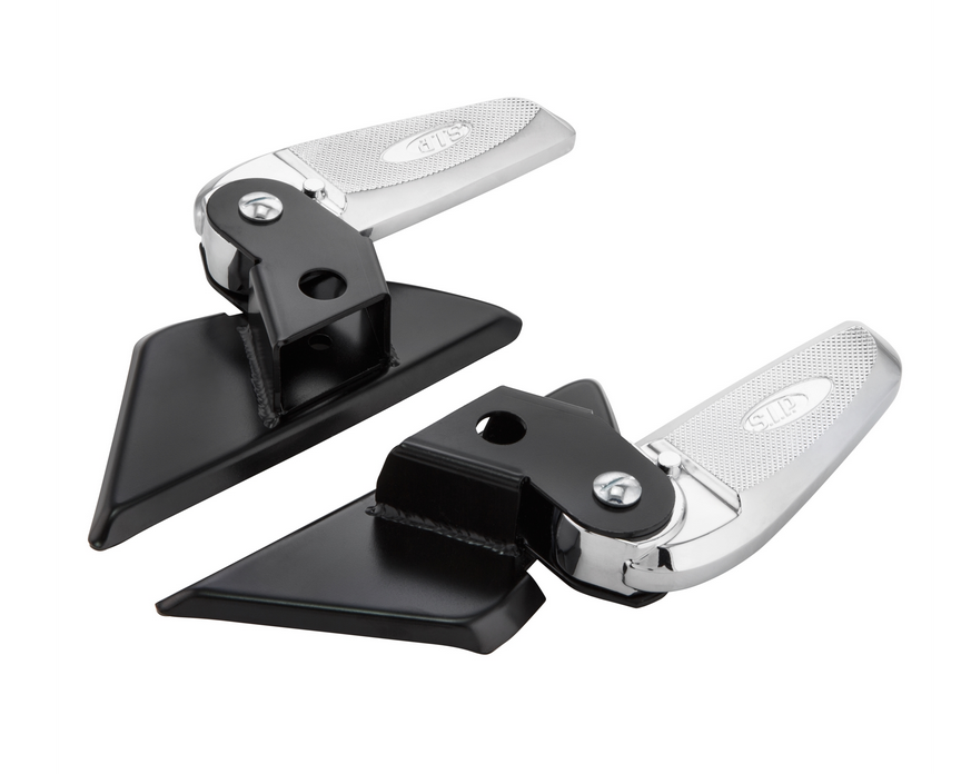 Voetsteunen rechts en links voor Vespa LX /LXV /S 50-150cc, zwart/chroom