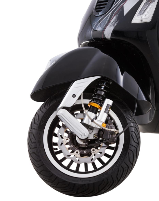 Schokbreker voorzijde voor Vespa GTS/GTS Super/GTV/GT 60/GT/GT L, zilver/oranje