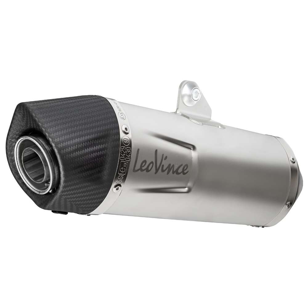 LeoVince uitlaatsysteem LV One Evo voor Vespa GTS 125 /Super, zilver, slip on, E-certificaat, Euro5