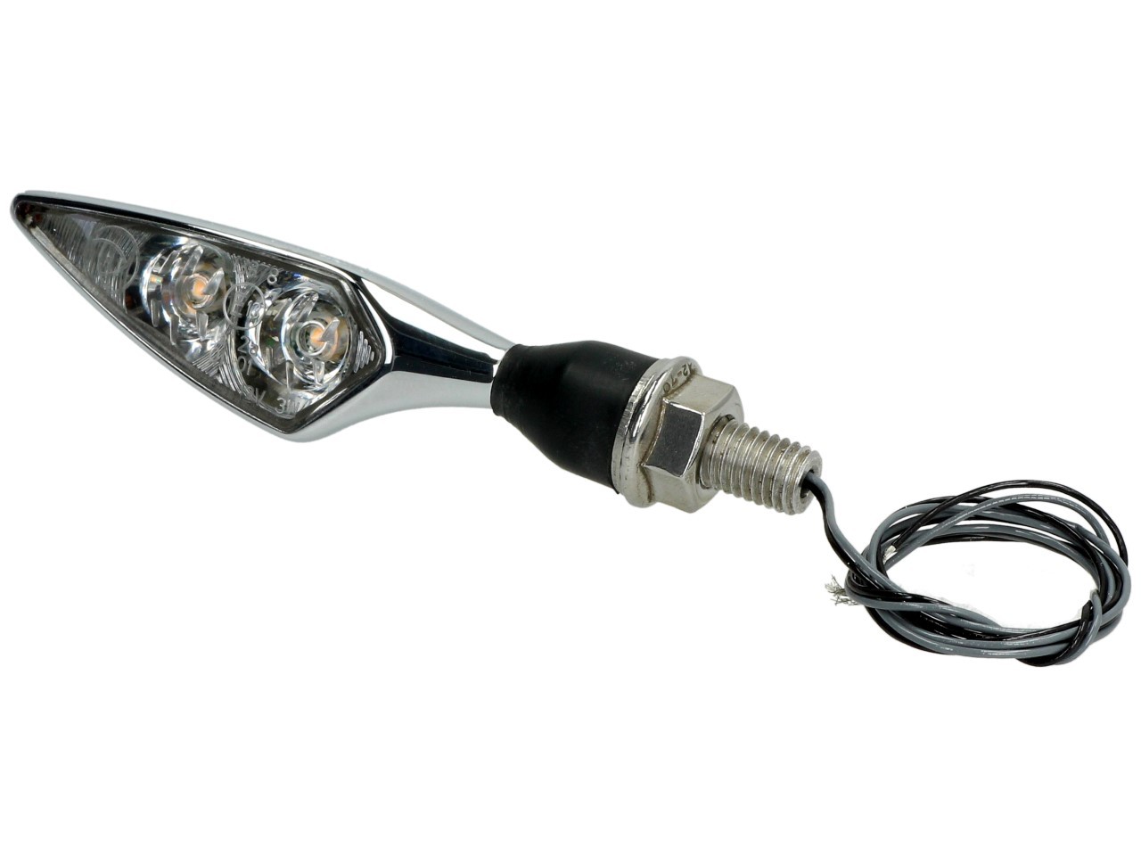 Kellermann indicator, Rhombus Extreme, staal, LED, VR/HL, 12 V, glanzend chroom, M8x20, E-goedgekeurd
